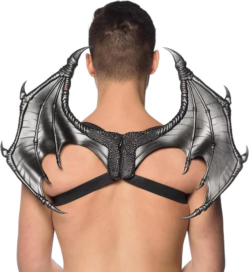 HMS Supersoft Mini Dragon Wings Adult Costume, Black, One Size