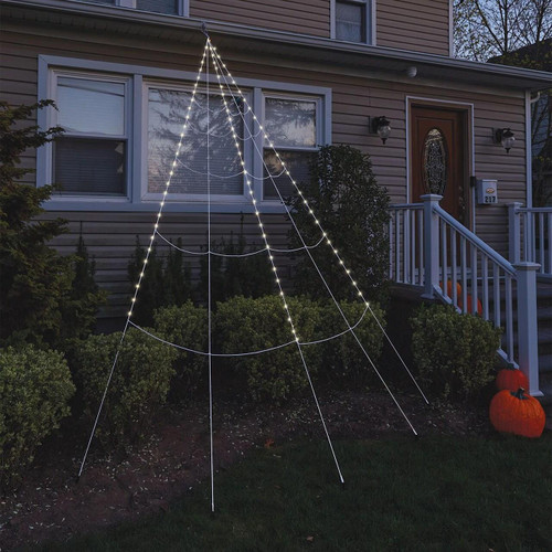 Fun World FW91289T 12 ft. Spider Yard Web Light-Up 99 LED Light
