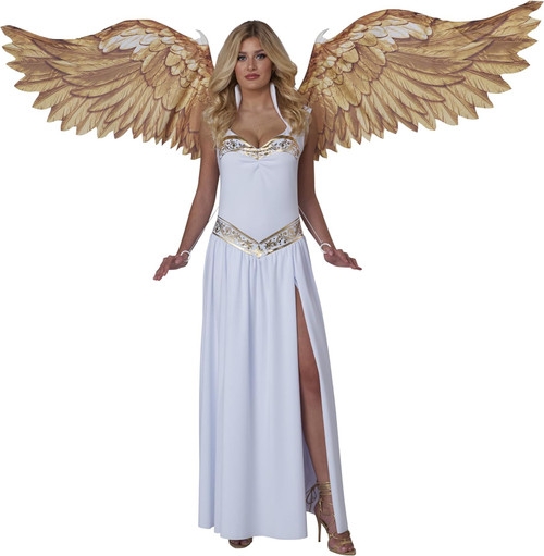 California Costumes Moving Angel Wings Gold Printed (Not Actual Feathers) 6 Ft Wingspan