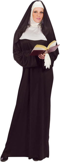 Fun World Womens Nun Mother Superior Adult Costume Std Size, Black