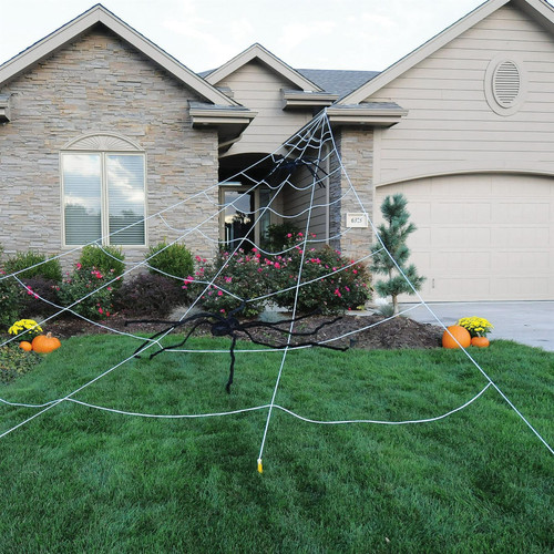 Mega Spider Web Outdoor Halloween Decoration - Terrify Your Neighbors - by FunWorld