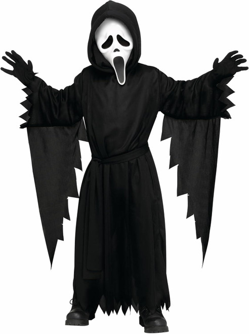 Fun World Boys' Ghost Scream Face Costume, 3T-4T, Black