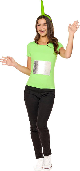 InSpirit Designs Adult Teletubbies Dipsy Costume Kit | Officially licensed | Men's and Women's Unisex TV Show Character Outfit | Green Headband and Belly Screen Patch