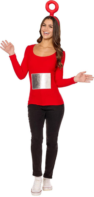 InSpirit Designs Adult Teletubbies Po Costume Kit | Officially licensed | Men's and Women's Unisex TV Show Character Outfit | Red Headband and Belly Screen Patch