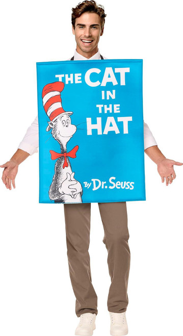 InSpirit Designs Dr. Seuss The Cat in the Hat Adult Book Cover Costume | Officially licensed | Dr. Seuss Outfit