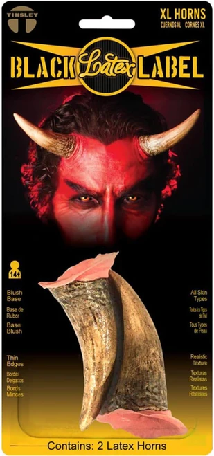 Professional Hollywood Quality Latex Extra Large Devil Horns Stage or Theatrical Prosthetic Makeup