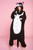 CAT JUMPSUIT adult animal costume pajamas black kitty onesie halloween b-cozy