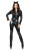 CAT WOMAN super hero black catsuit panther sexy womens halloween costume LARGE