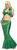 green Long Mermaid Tail Skirt Adult Costume