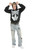 Skeleton Hoodie Adult Black and White Costume