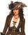 Womens Tricorner Brown Pirate Hat