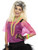 Adult Neon Pink Fishnet Top 80s Halloween Costume Accessory