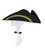 Tricorn colonial revolutionary hat white wig adult black gold accessory