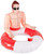 Inflatable Lifeguard Hunk Swim Ring, Red & White