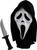 Fun World Costumes White Plastic Halloween Ghost Face Costume Mask with Knife for Adult