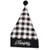 Naughty Black & White Polyester Santa Hat - One Size - One Size
