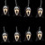 10 Ghost Face String Lights 5.9 Foot String w/ 10 LED Lights
