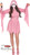 Fun World Ghost Face Adult Pink Glitter Halloween Costume, Large 10-14, Pink