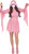 Fun World Ghost Face Adult Pink Glitter Halloween Costume, Large 10-14, Pink