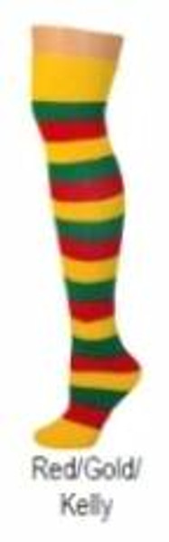 red gold kelly striped halloween ADULT SOCKS costume