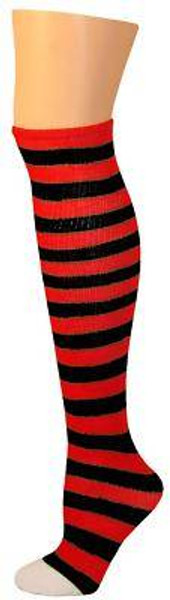 red black STRIPES ragdoll KIDS SOCKS costume halloween