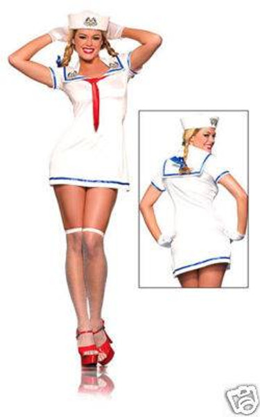 SAILOR GIRL navy womens sexy  halloween costume M L