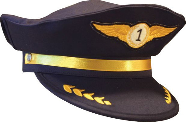 Jr. AIRLINE PILOT CAP hat kids boys plane flight halloween costume accessory