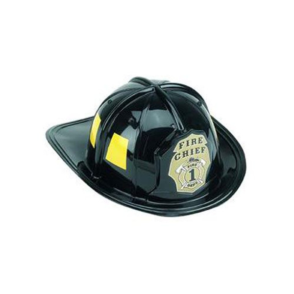 Jr. Fire Fighter Helmet Black, Costume Accessory Child One Size