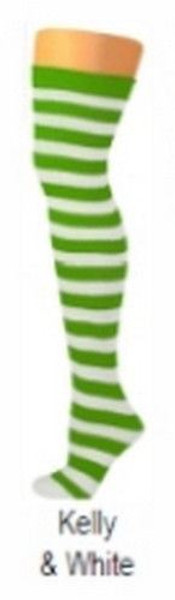 green white rag doll STRIPES knee ADULT SOCKS costume