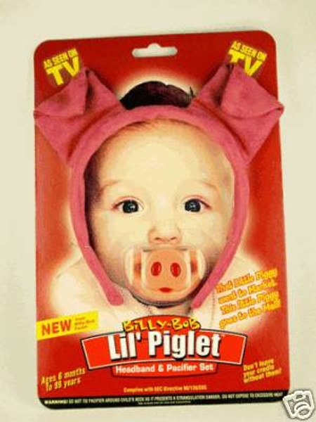 PIGLET HEADBAND & PACIFIER baby infant pig set costume girls boys shower gift