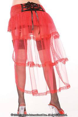 red lace bustle PETTICOAT skirt womens sexy costume
