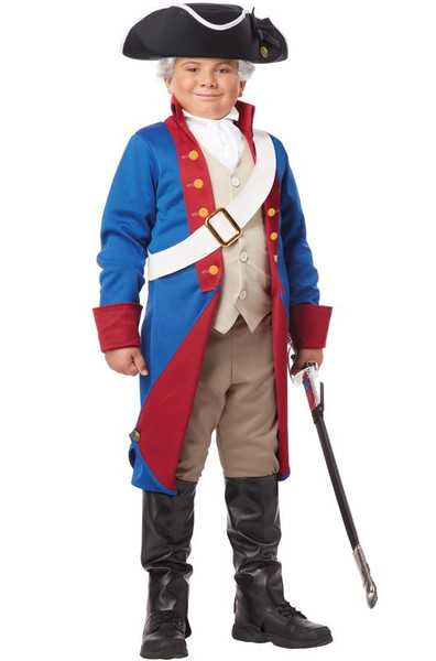 AMERICAN PATRIOT revolutionary boys washington historical soldier costume LARGE