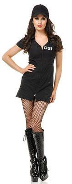 CSI DETECTIVE dress sexy police womens halloween costume SMALL