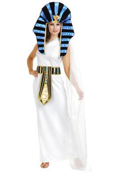 white NEFERTITI egpytian cleopatra womens costume XL