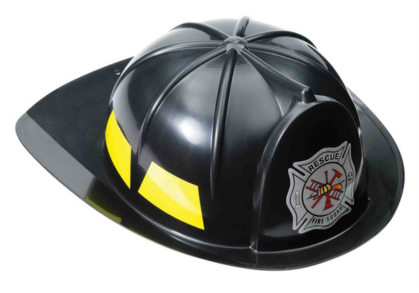 Black Helmet Fireman Adult Costume Accessory