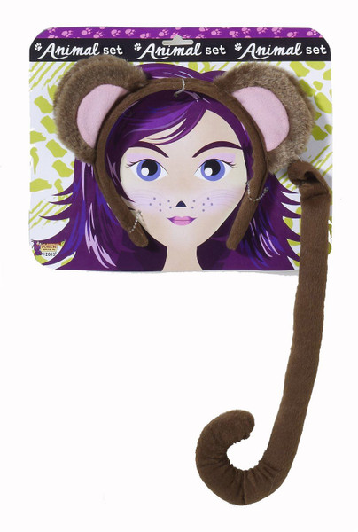 Monkey Headband and Tail Costume Accessory Kit