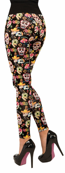 Day of the Dead Leggings Dios de Los Muertos by Forum Novelties