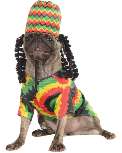 Rasta Dog Pet Costume Rastafarian Dog Bob Marley Dog