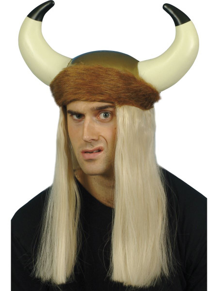 Viking Helmet with Blonde Hair Costume Accessory