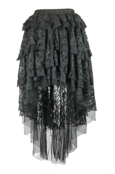 Ophelie Long Gothic Skirt in Black Lace