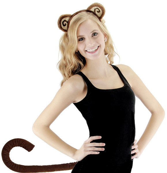 MONKEY SET ears tail kit curious george animal accessory halloween costume