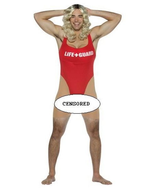 ANITA WAXIN lifeguard unitard humorous beaver funny adult mens halloween costume