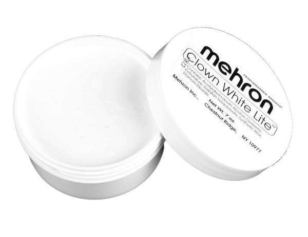 Clown White Lite Cream Clown or Mime Face Makeup by Mehron - 7oz