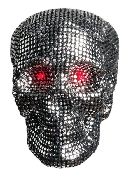 Light-Up Hanging Glamour Skull Halloween Decoration