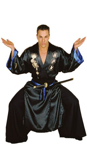 SAMURAI warrior kung fu black japanese adult mens historical halloween costume