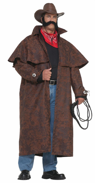 BROWN DUSTER COAT cowboy jacket mens western plus size halloween costume XXXL