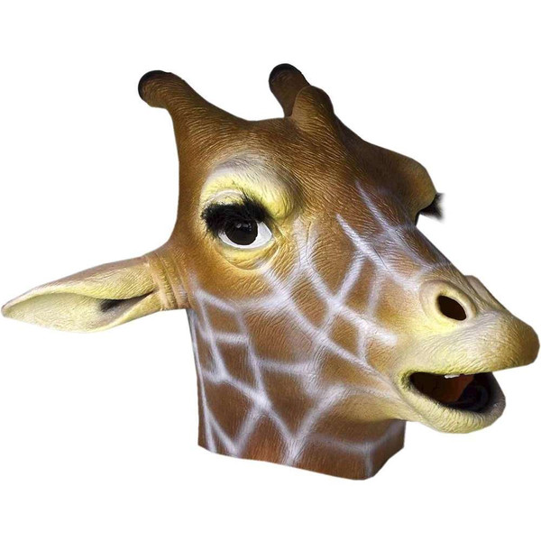 Deluxe Latex Giraffe Head Mask Adult Costume Accessory