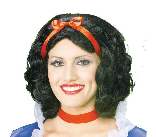 SNOW WHITE WIG short black hair womens halloween princess accessory costume