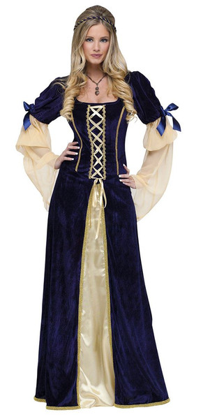 Maiden Faire Blue and Gold Women's Renaissance Costume