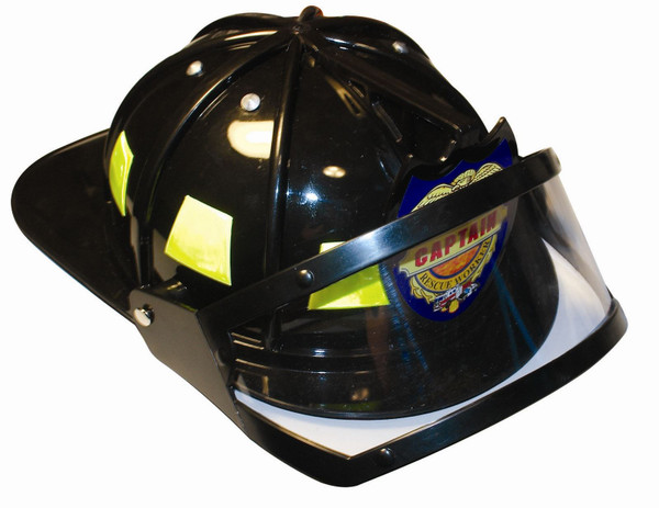 FIREMAN HELMET accessory firefighter black hat adult mens halloween costume